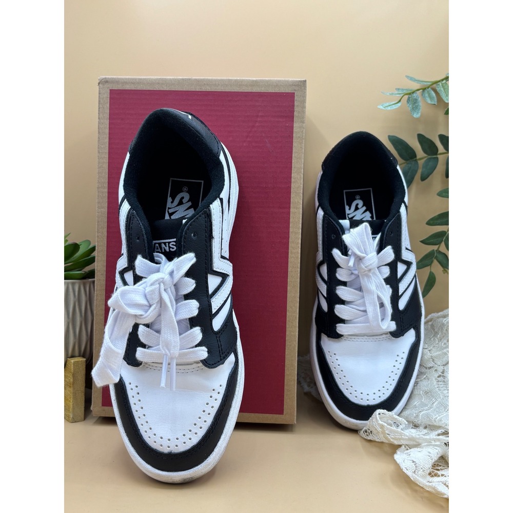 Vans Lowland 2.0 2-Tone Black White Skate Shoes VN000D6RBA2 Womens 6 Mens 4.5